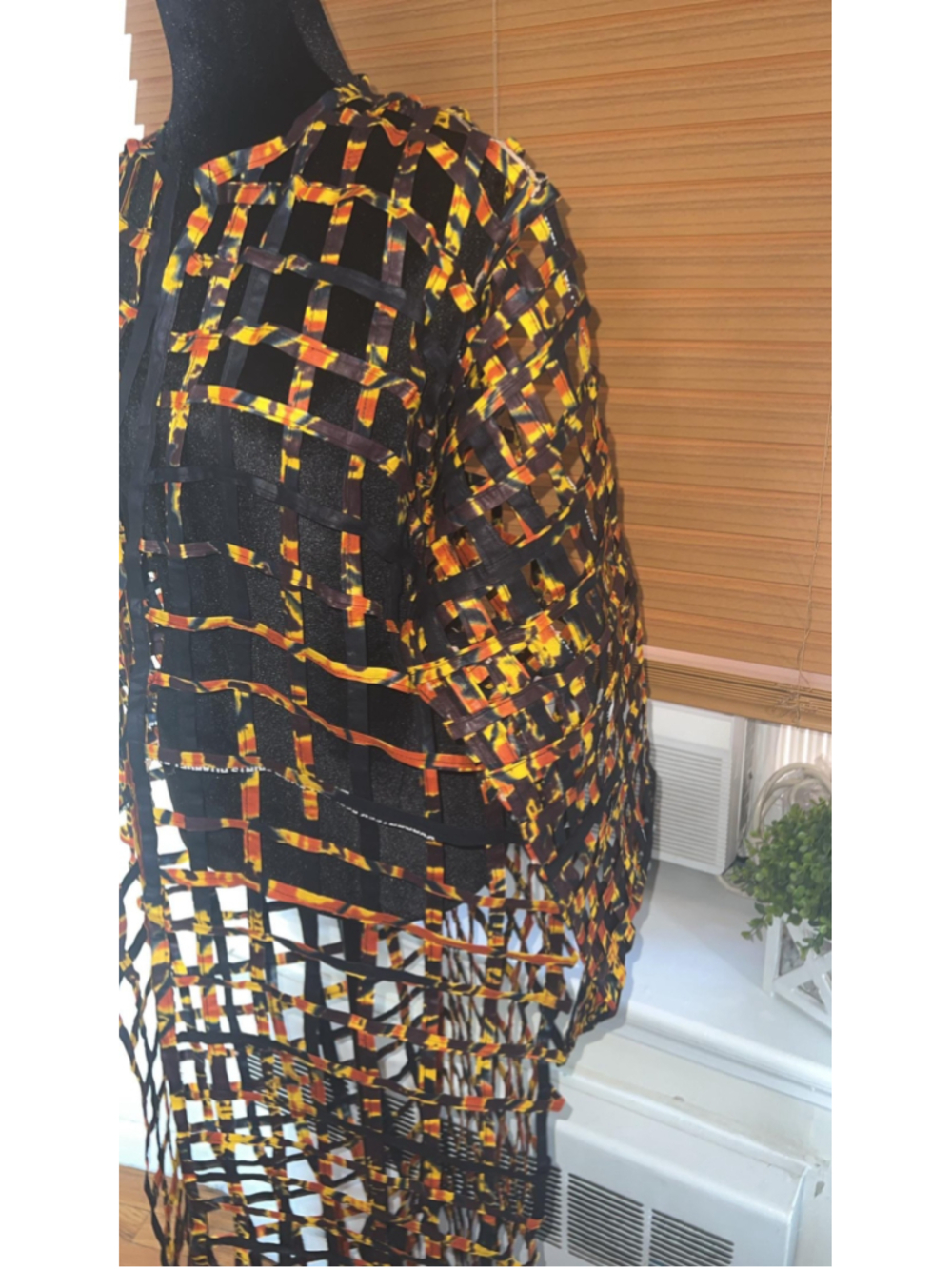 Handmade Ankara Duster Jacket African Wax Print Long Kimono One Size - Picture 8 of 11